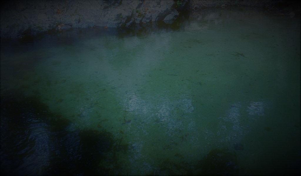 Au underground sinister lake with uninviting surface.